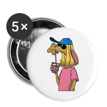 Gekühltes Lama - Buttons groß 56 mm (5er Pack) - Weiß - Vorne