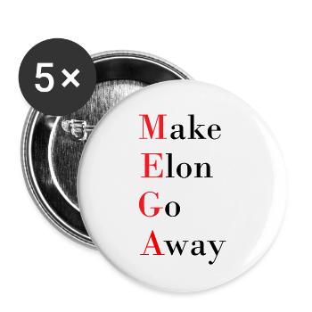 MEGA - Buttons groß 56 mm (5er Pack) - Weiß - Vorne