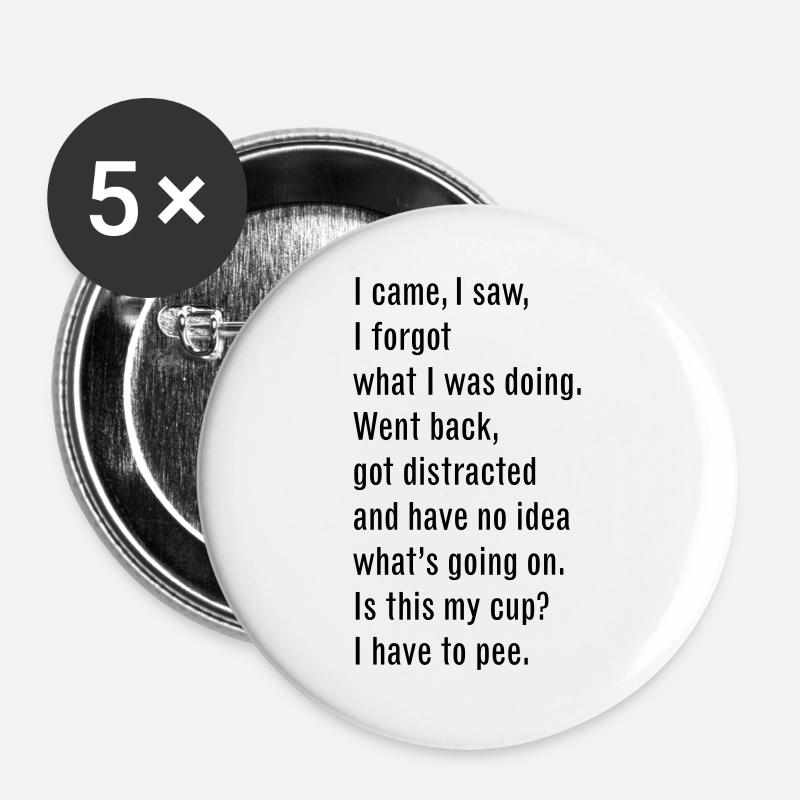 46 I Came I Saw - Buttons large 2.2''/56 mm (5-pack) - white