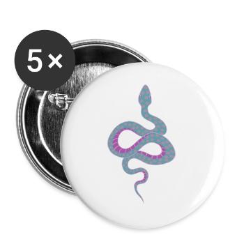 Serpent - Lot de 5 grands badges (56 mm) - blanc - Devant
