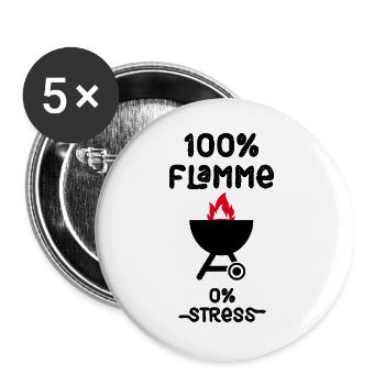 Grillmeister - Buttons groß 56 mm (5er Pack) - Weiß - Vorne