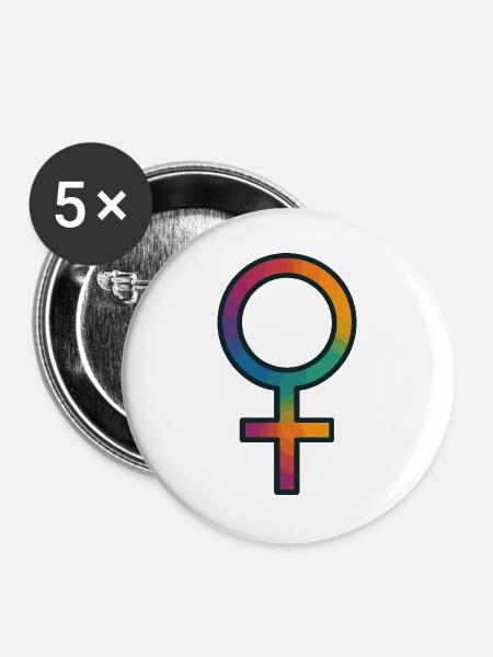 Venussymbol - Buttons groß 56 mm (5er Pack) - Weiß