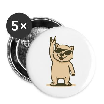 Rockin' Wombat - Buttons large 2.2''/56 mm (5-pack) - white - Front
