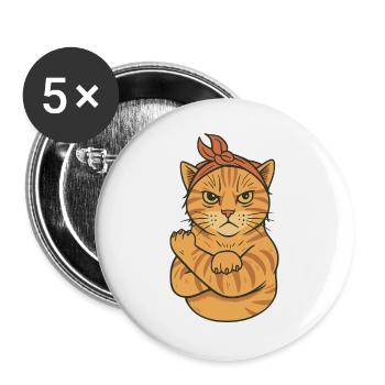 Power Cat - Buttons large 2.2''/56 mm (5-pack) - white - Front