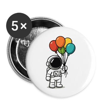 astronaut ballons - Buttons groß 56 mm (5er Pack) - Weiß - Vorne