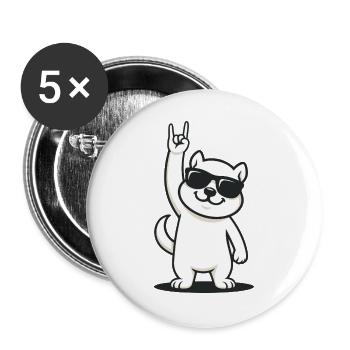 Rockin' Squirrel - Buttons large 2.2''/56 mm (5-pack) - white - Front