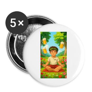 Apple Juice Meditation - Buttons large 2.2''/56 mm (5-pack) - white - Front