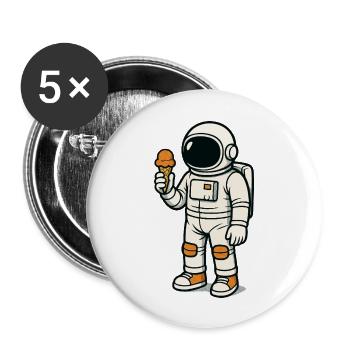 astronaut eis - Buttons groß 56 mm (5er Pack) - Weiß - Vorne