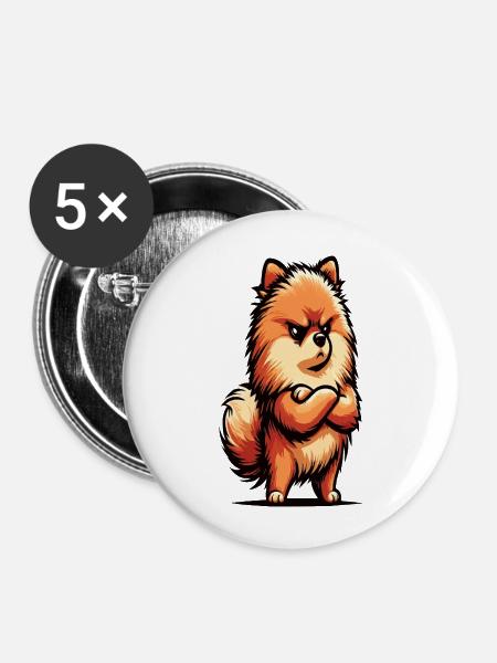 Zwergspitz Zwergspitze Zwerspitzhalter Spitz - Buttons groß 56 mm (5er Pack) - Weiß