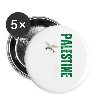 Made in Palestine, vertical design - Buttons large 2.2''/56 mm (5-pack) - white - Front