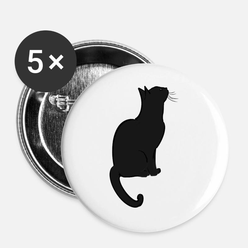 Eine süße Katze - Buttons groß 56 mm (5er Pack) - Weiß