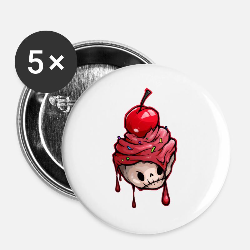 Sweet - Buttons groß 56 mm (5er Pack) - Weiß