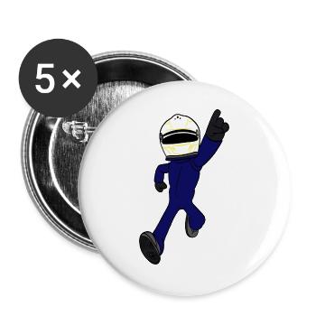 Pilote de course - Lot de 5 grands badges (56 mm) - blanc - Devant