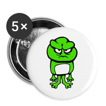 frog angry angry angry angry unhappy upset cute - Buttons large 2.2''/56 mm (5-pack) - white - Front