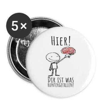 Something fell down for you - brain - saying - Buttons large 2.2''/56 mm (5-pack) - white - Front