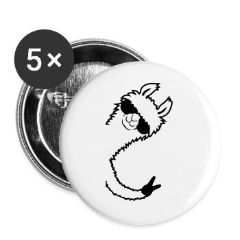 Lama Cool Sonnenbrille Not My Problama Peace Hand - Buttons groß 56 mm (5er Pack) - Weiß - Vorne
