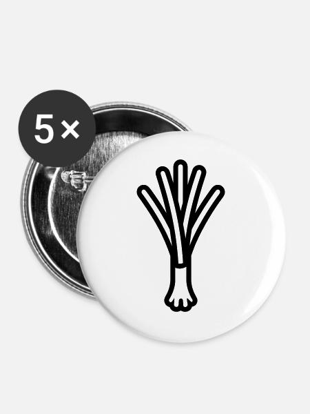 Lauch - Buttons groß 56 mm (5er Pack) - Weiß