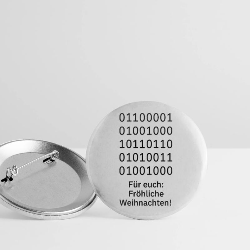 Binary Code Weihnachtszauber Buttons groß 56 mm (5er Pack)