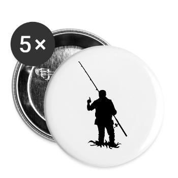 Angler - Buttons groß 56 mm (5er Pack) - Weiß - Vorne