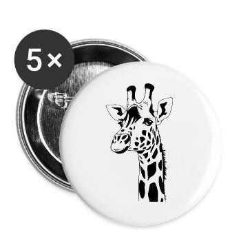 Giraffe Giraffe T-shirt Gift - Buttons large 2.2''/56 mm (5-pack) - white - Front