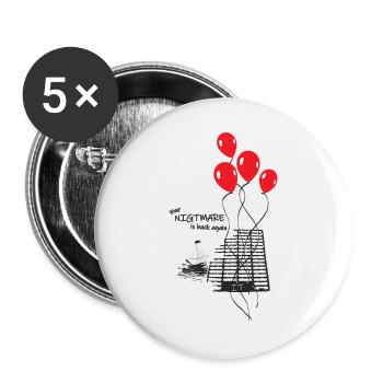 Ballon-Skizze Nachtsegel, Origami, es - Buttons groß 56 mm (5er Pack) - Weiß - Vorne