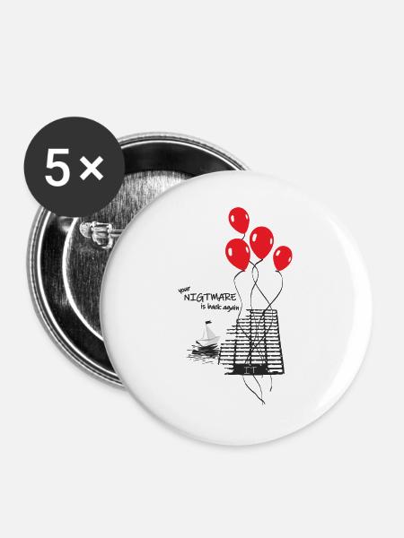 Balloon Sketch Night Sail, Origami, it - Buttons large 2.2''/56 mm (5-pack) - white