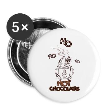 Hot Chocolate - Hot chocolate at Christmas time - Buttons large 2.2''/56 mm (5-pack) - white - Front