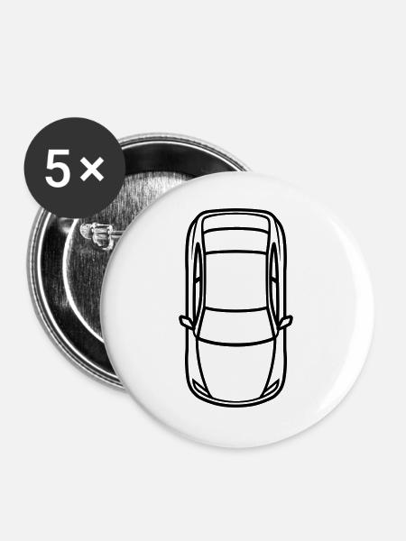 Auto - Buttons groß 56 mm (5er Pack) - Weiß