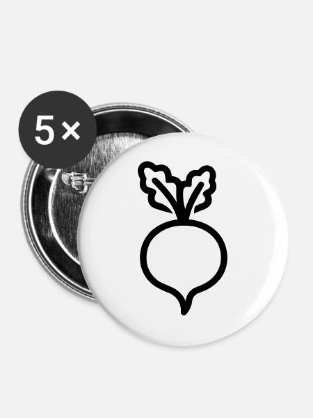 Rübe - Buttons groß 56 mm (5er Pack) - Weiß