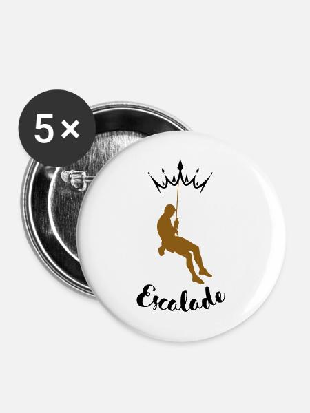 Schwebender Kletterer - Buttons groß 56 mm (5er Pack) - Weiß