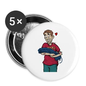 Papa_Climber - Buttons groß 56 mm (5er Pack) - Weiß - Vorne
