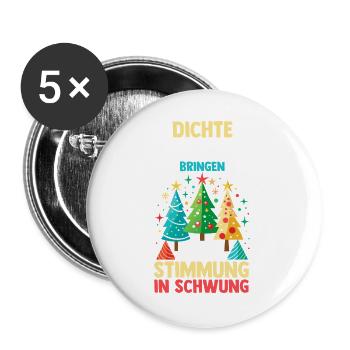 Weihnachtsmann Fichten Weihnachtsbaum Weihnachten - Buttons groß 56 mm (5er Pack) - Weiß - Vorne