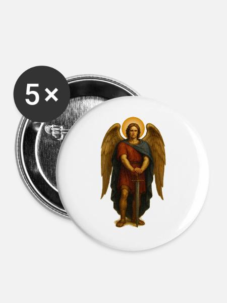 Schutzengel-Aura | Klassische Barockmalerei - Buttons groß 56 mm (5er Pack) - Weiß