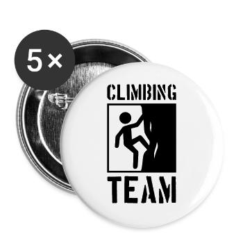 Climbing Team Berge Klettern - Buttons groß 56 mm (5er Pack) - Weiß - Vorne