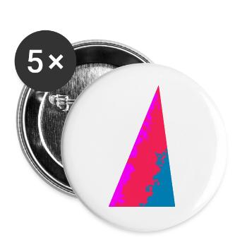 Couleurs unies, abstraites, couleurs géométriques - Lot de 5 grands badges (56 mm) - blanc - Devant