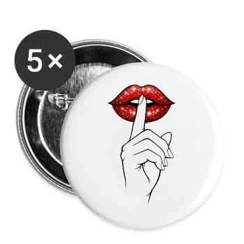 Psst Lips – Mysterious Statement Shirt - Buttons large 2.2''/56 mm (5-pack) - white - Front