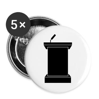 Podiumsphase - Buttons groß 56 mm (5er Pack) - Weiß - Vorne