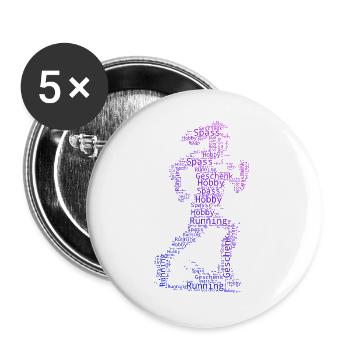 Ein Must Have für echte Rennen - Buttons groß 56 mm (5er Pack) - Weiß - Vorne