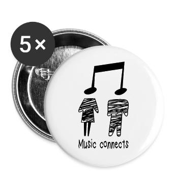 Musik Musiker Musiklehrer Spruch Geschenk Noten  - Buttons groß 56 mm (5er Pack) - Weiß - Vorne