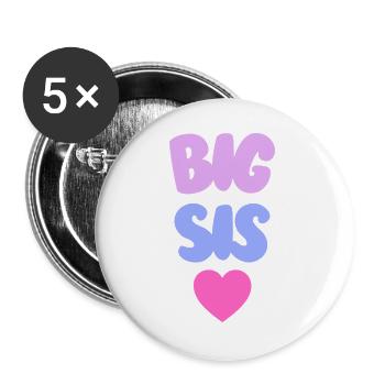Big Sis Love - Buttons groß 56 mm (5er Pack) - Weiß - Vorne