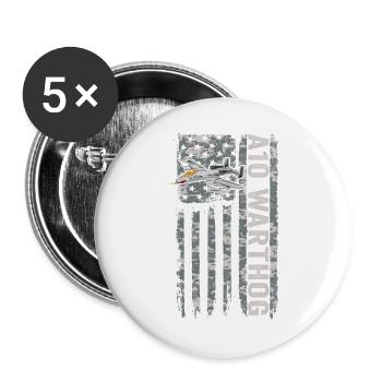 A-10 Warthog American Flag Military Camouflage - Buttons large 2.2''/56 mm (5-pack) - white - Front