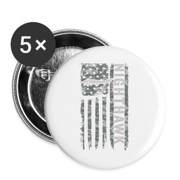 Nighthawk Camouflage militaire américain F117 - Lot de 5 grands badges (56 mm) - blanc - Devant