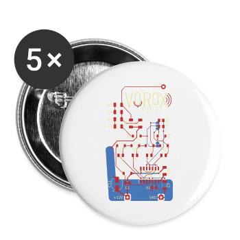 Art du circuit audio sur les circuits imprimés - Lot de 5 grands badges (56 mm) - blanc - Devant