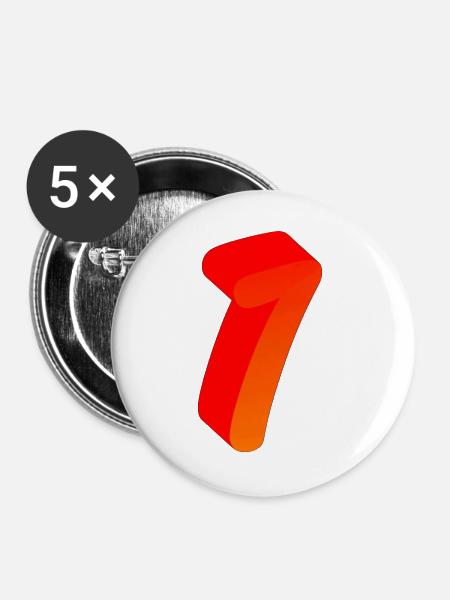 1 zahlenmotiv Gradient - Buttons groß 56 mm (5er Pack) - Weiß