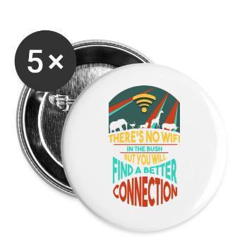 Safari Afrique Serengeti faune et savane animaux - Lot de 5 grands badges (56 mm) - blanc - Devant