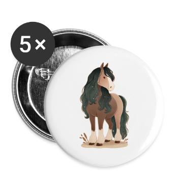 Horse - Buttons large 2.2''/56 mm (5-pack) - white - Front