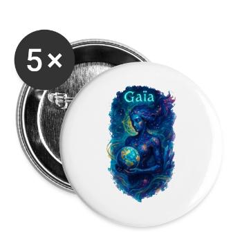 Gaia – Mutter Natur – Baum des Lebens - Buttons groß 56 mm (5er Pack) - Weiß - Vorne