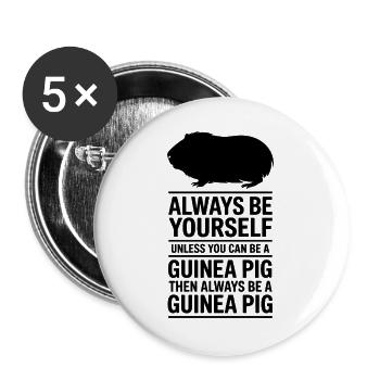 Expressions du cochon d’Inde Cadeau du cochon d’Inde - Lot de 5 grands badges (56 mm) - blanc - Devant