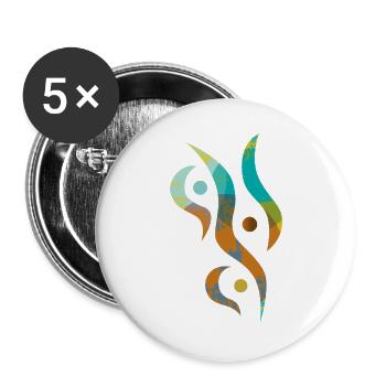 Yoga design_31 - Lot de 5 grands badges (56 mm) - blanc - Devant