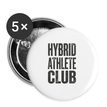 Hybrid Athlete Club Grunge Motivation - Buttons groß 56 mm (5er Pack) - Weiß - Vorne